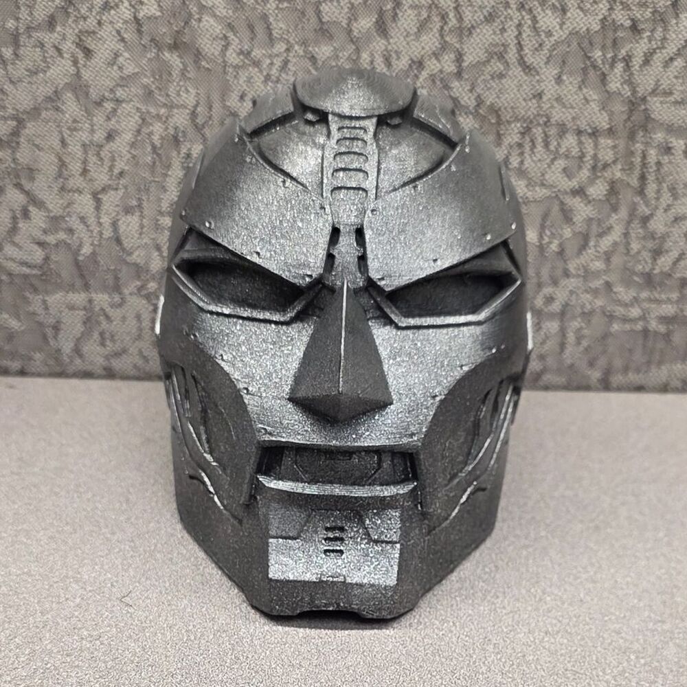 Custom 3D Printed Doctor Doom Mask - Textured Iron Metallic Bust